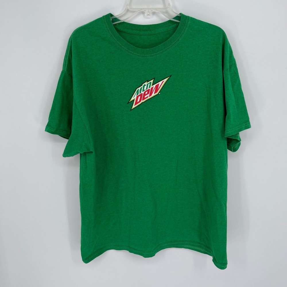 Men's Green Mountain Dew Soda Logo Crewneck Short Sleeve Graphic Tee Size L